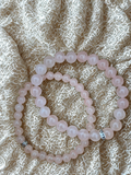 Bracelet Quartz rose  en pierres naturelles- 6mm ou 8mm