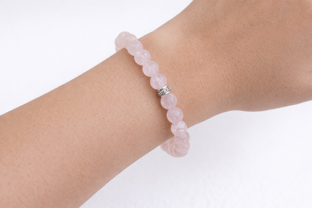 Bracelet Quartz rose  en pierres naturelles- 6mm ou 8mm