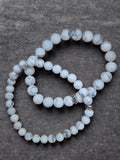 Bracelet Howlite en pierres naturelles – Pierre naturelle – 6 mm ou 8 mm