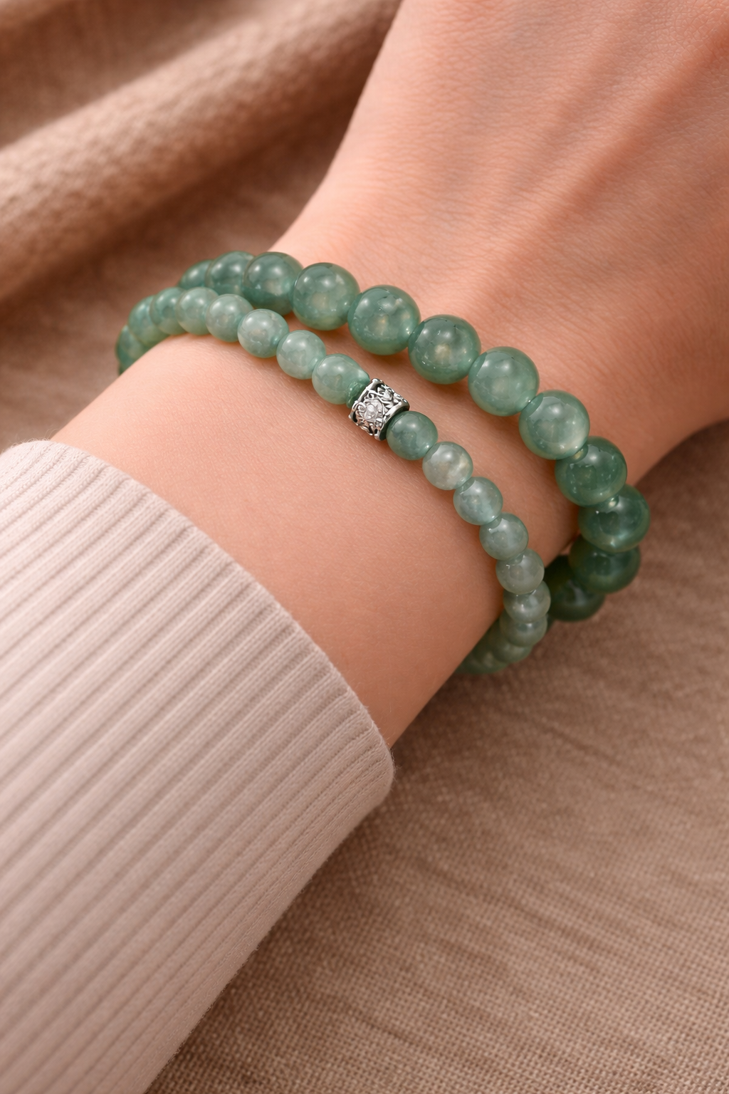 Bracelet Aventurine verte en pierres naturelles – 6 mm ou 8 mm