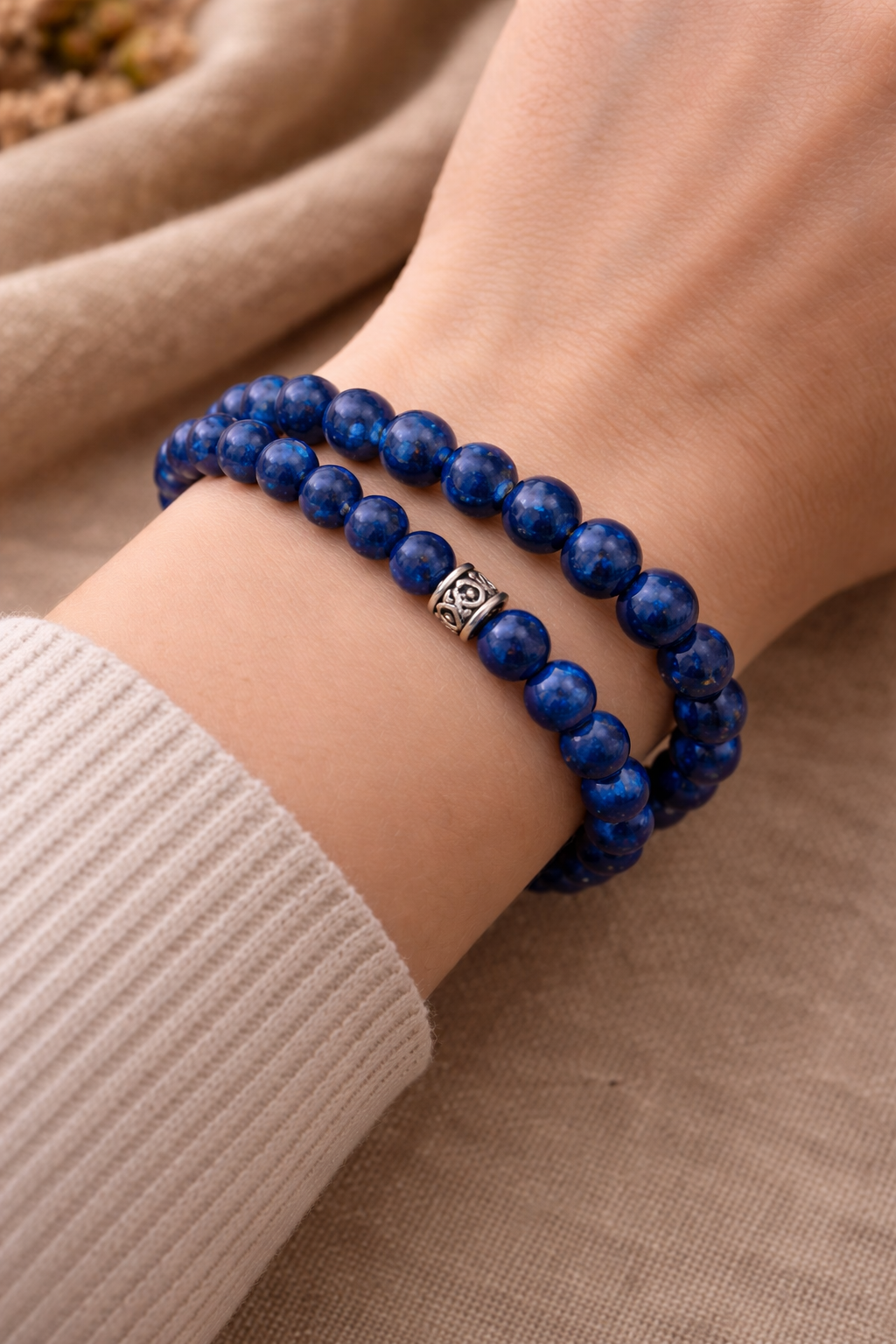 Bracelet Lapis-lazuli en Pierres naturelles – 6 mm ou 8 mm