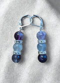 Boucles d’oreilles en Fluorite naturelle – Perles 6 mm et 8 mm – Pierre d’harmonie